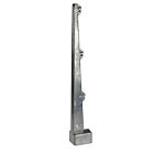 A vertical silver-colored aluminum barbed wire arm with three notches, designed for mounting on a 40x60mm rectangular fence tube.