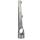 A straight silver aluminium barbed wire arm designed for 60mm posts with slots for attaching two strands of wire.