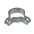 A two-part corner bracket made of hot-dip galvanised steel designed for 60 mm pipes, featuring multiple pre-drilled holes for mounting.