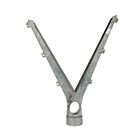 A Y-shaped aluminum barbed wire arm featuring notches for wire attachment and a circular base for 60mm tube mounting.
