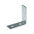 A silver-colored 90-degree metal angle bracket featuring four mounting holes, used for structural reinforcement and hardware projects.