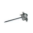 A zinc-plated saddle pin type 101U clamp featuring a long pointed spike and a screw-adjustable circular bracket for pipe mounting.