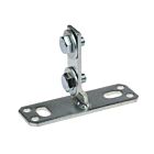 Zinc-plated steel support flange with a slotted mounting base and a vertical attachment piece secured by two bolts.