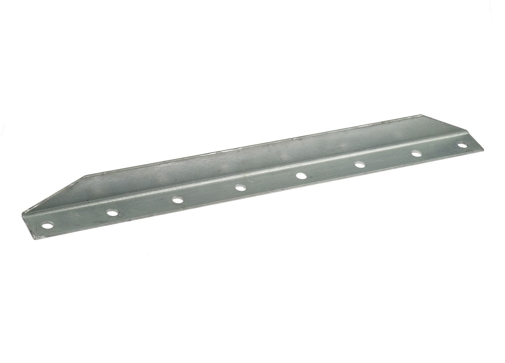A long, L-shaped metal board holder with pre-drilled holes and a corrosion-resistant hot-dip galvanised finish.