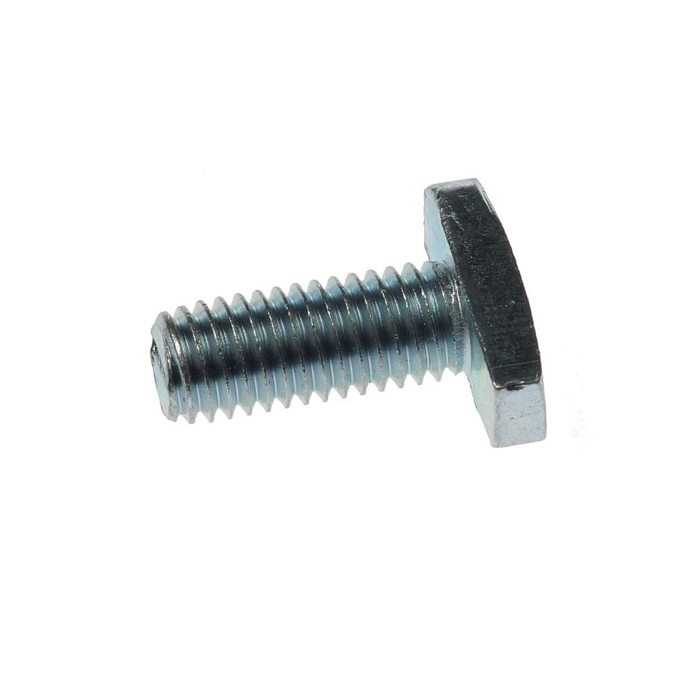 A close-up view of an M8x20 hammer head bolt with a zinc-plated finish on a plain white background.