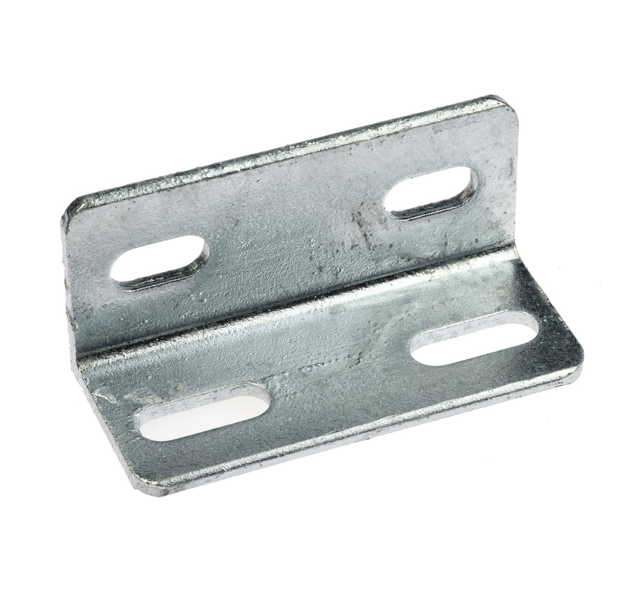 A hot dip galvanised L-shaped metal corner piece with four slotted mounting holes, suitable for heavy-duty structural support.