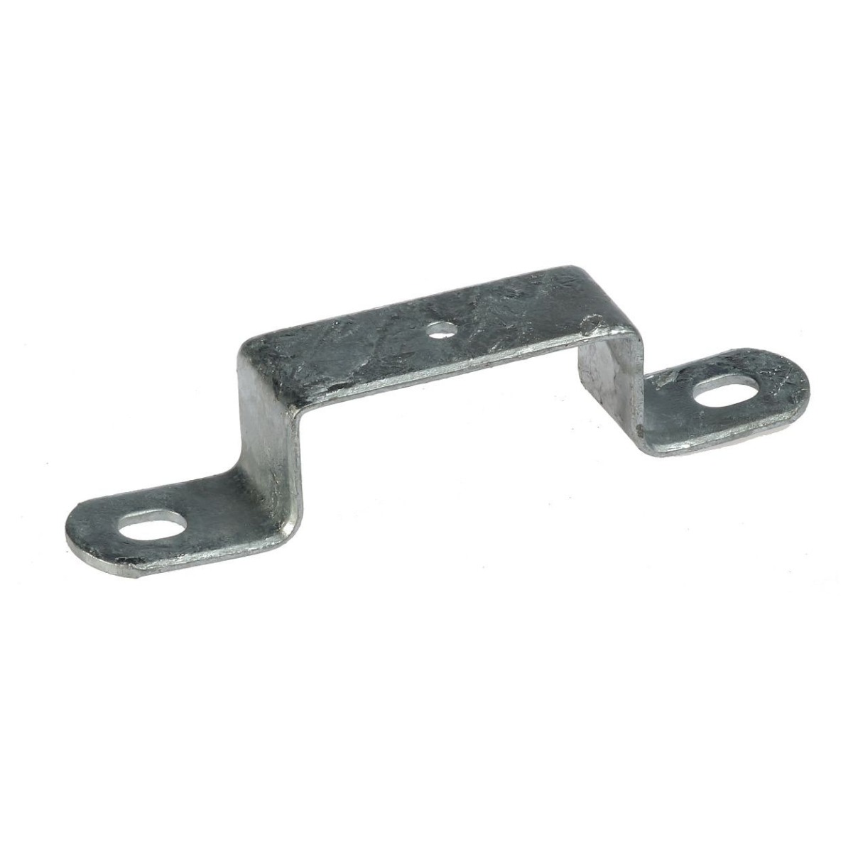 A durable hot-dip galvanised metal clamp bracket designed for securing mesh panel fencing to a 60x60mm square post.